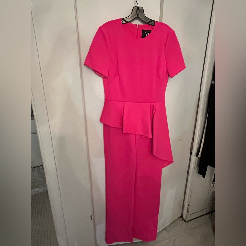 NWT!! Black Halo Eve Pink Peplum jumpsuit